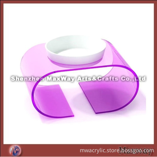 Purple Handy Elegant Plexiglass Pet Food Bowl Holder